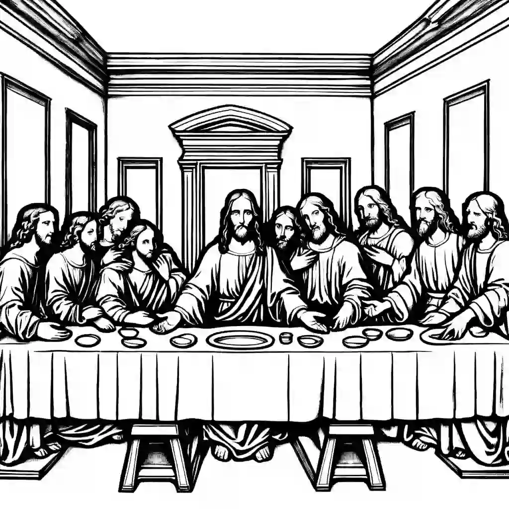The Last Supper by Leonardo da Vinci coloring pages